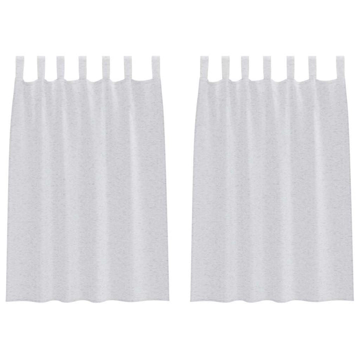 Voile Gardin med gardiner 2 pcs Lysegrå 140 x 140 cm Polyester