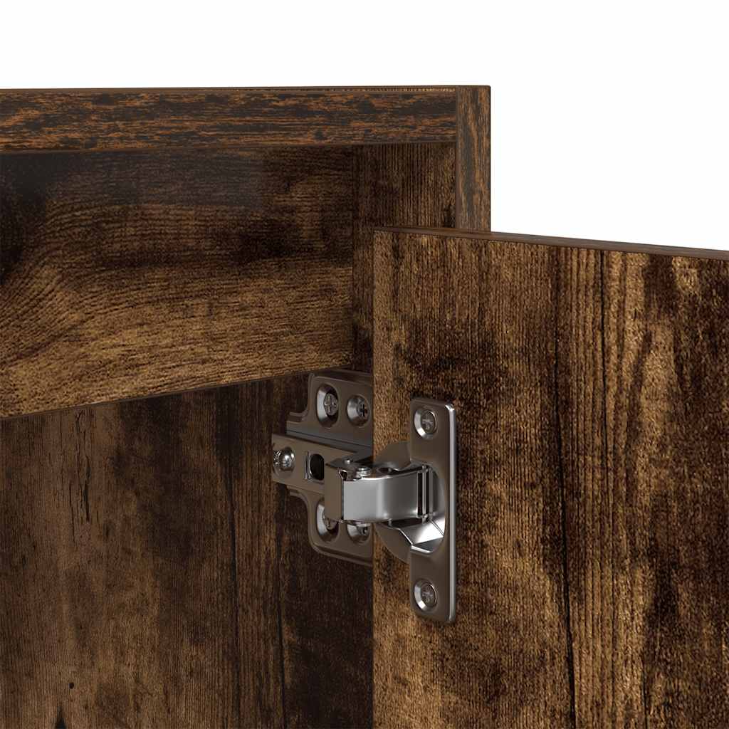 væghængte sengeborde 2 stk. 38x34x40 cm røget egetræsfarve