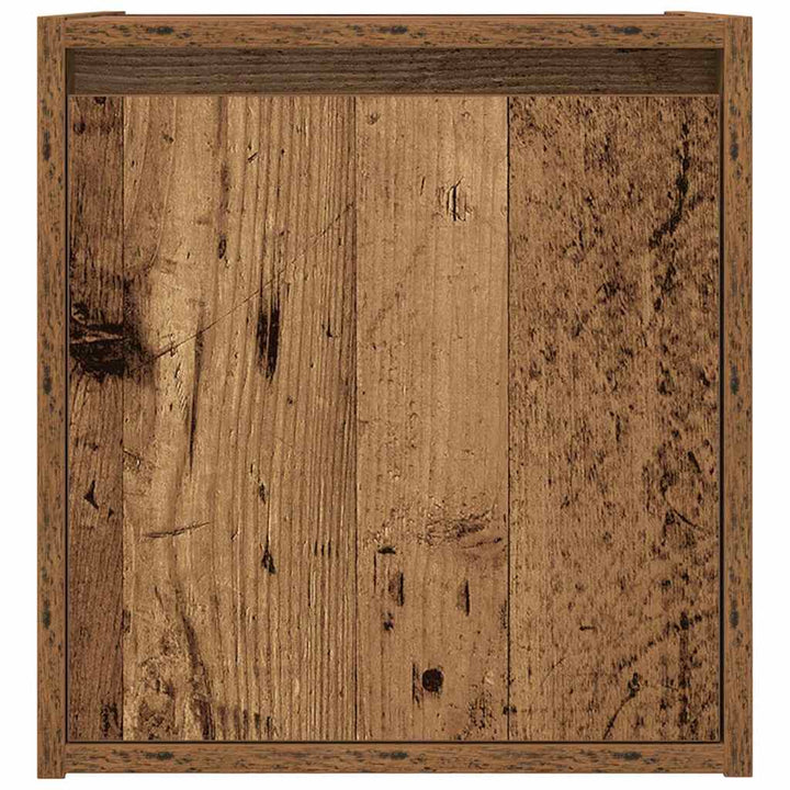 væghængt sengebord 38x34x40 cm antikt træ