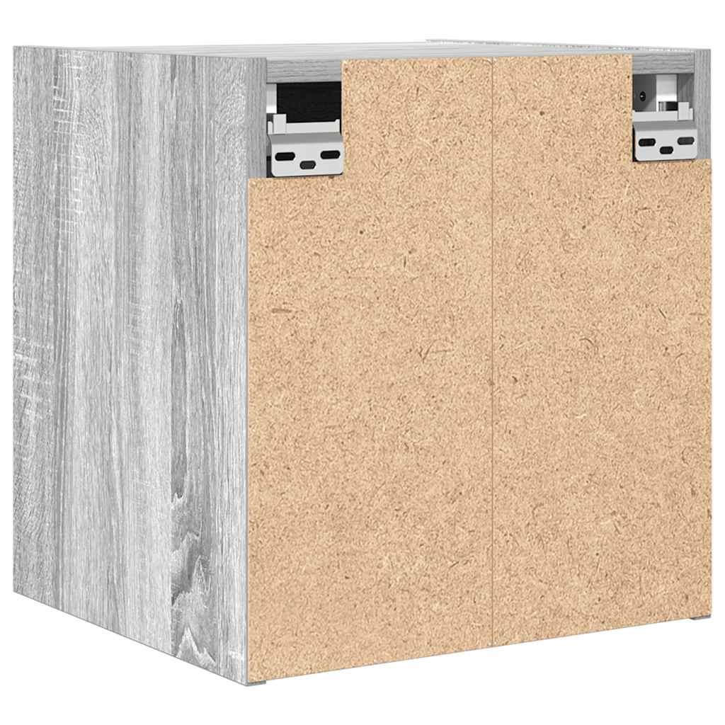 væghængt sengebord 38x34x40 cm grå sonoma-eg