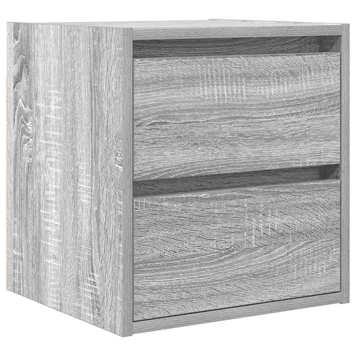 væghængte sengeborde 2 stk. 38x34x40 cm grå sonoma-eg