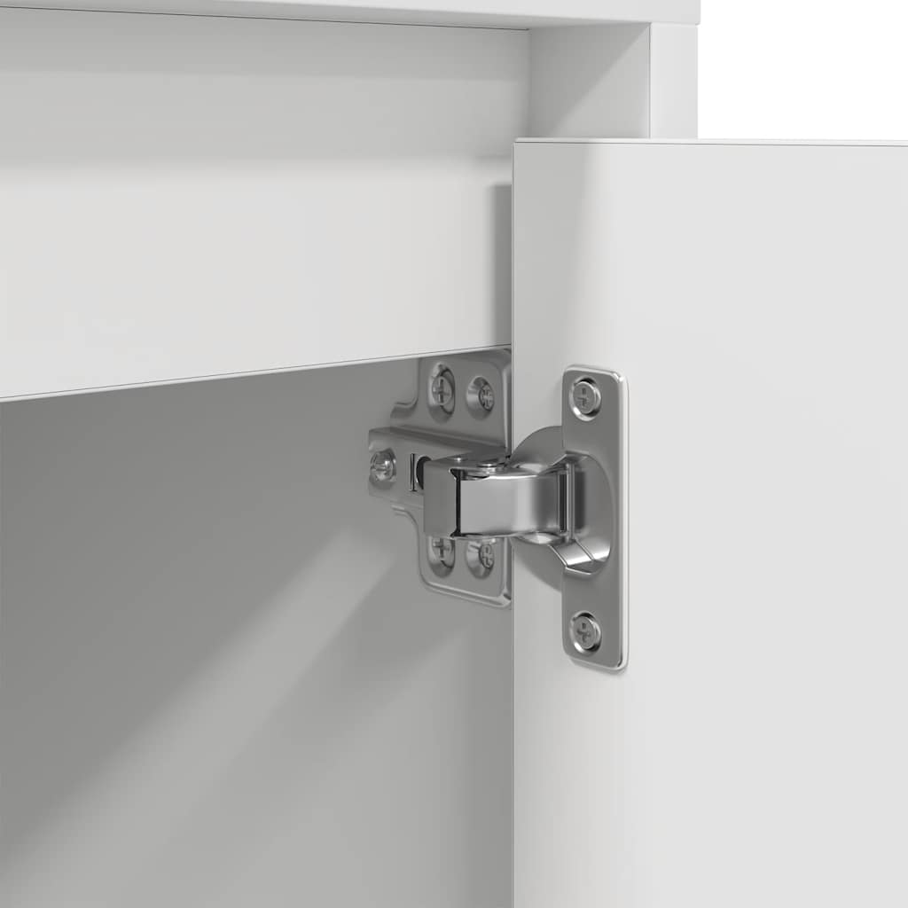 sengeskabe 2 stk. med LED-lys 38x34x50 cm hvid