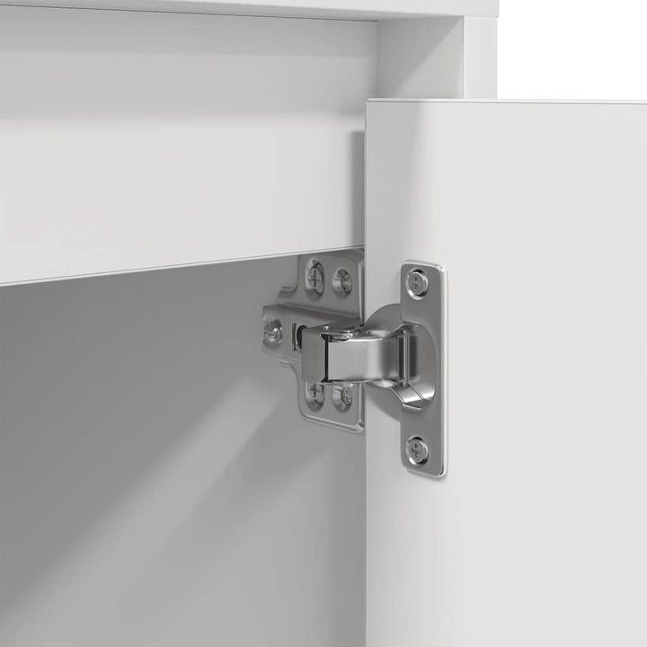 sengeskabe 2 stk. med LED-lys 38x34x50 cm hvid