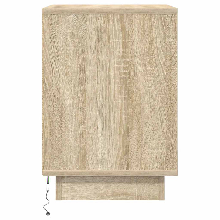 Sengeskab med LED-lys Sonoma Eg 38x34x50 cm