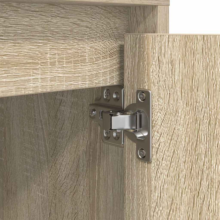 sengeskabe 2 stk. med LED-lys 38x34x50 cm sonoma-eg