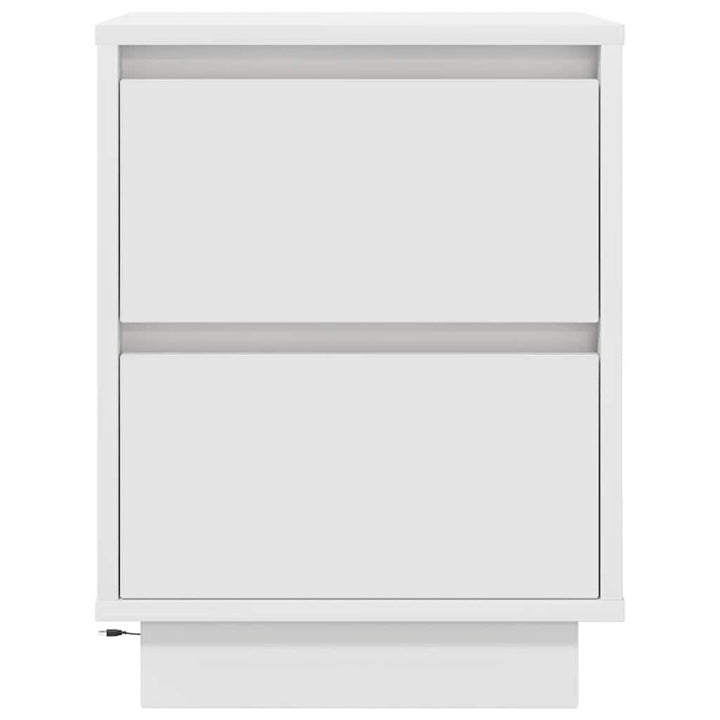 Sengeskab med LED-lys Hvid 38x34x50 cm