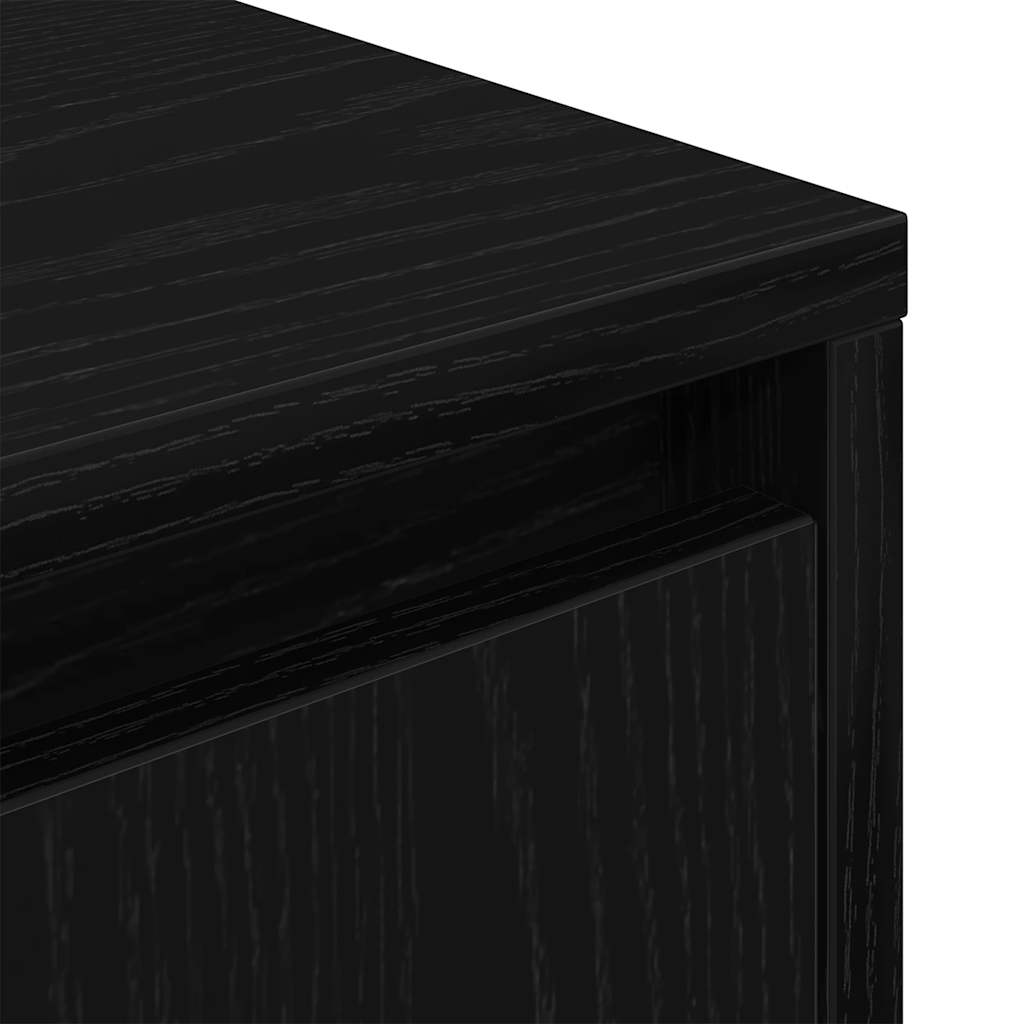 sengeskabe 2 stk. med LED-lys 38x34x50 cm sort