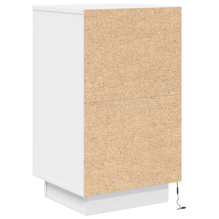 sengeskab med LED-lys 38x34x65 cm hvid