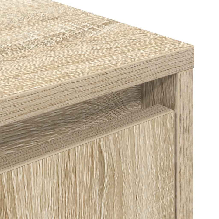 sengeborde med LED-lys 38x34x65 cm sonoma-eg