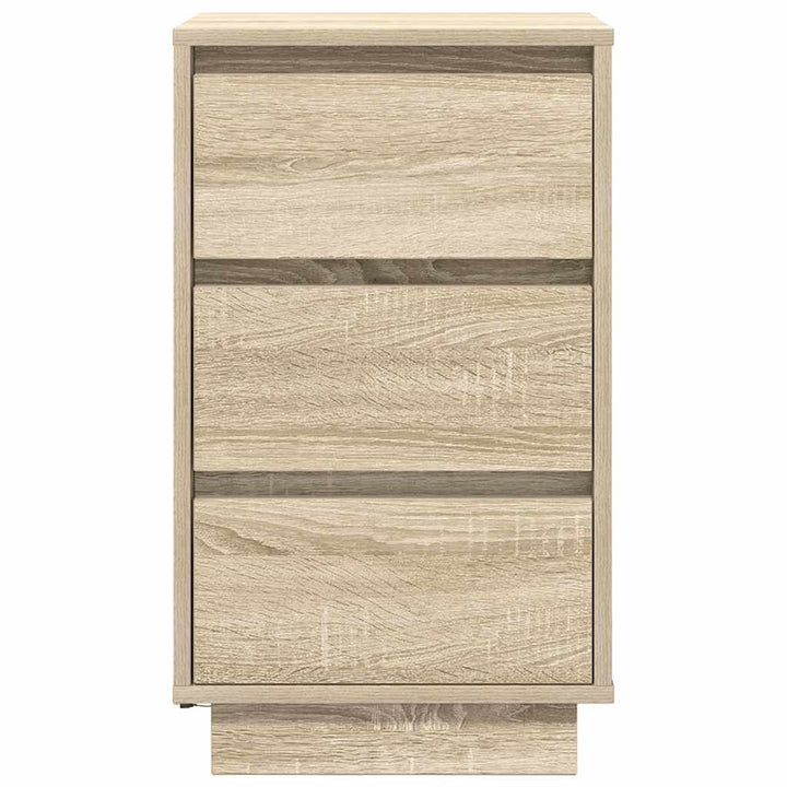 sengeborde med LED-lys 38x34x65 cm sonoma-eg