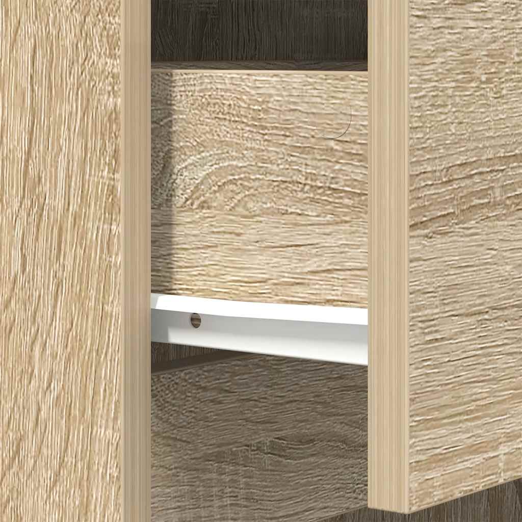 sengebord 39x35x125 cm konstrueret træ sonoma-eg