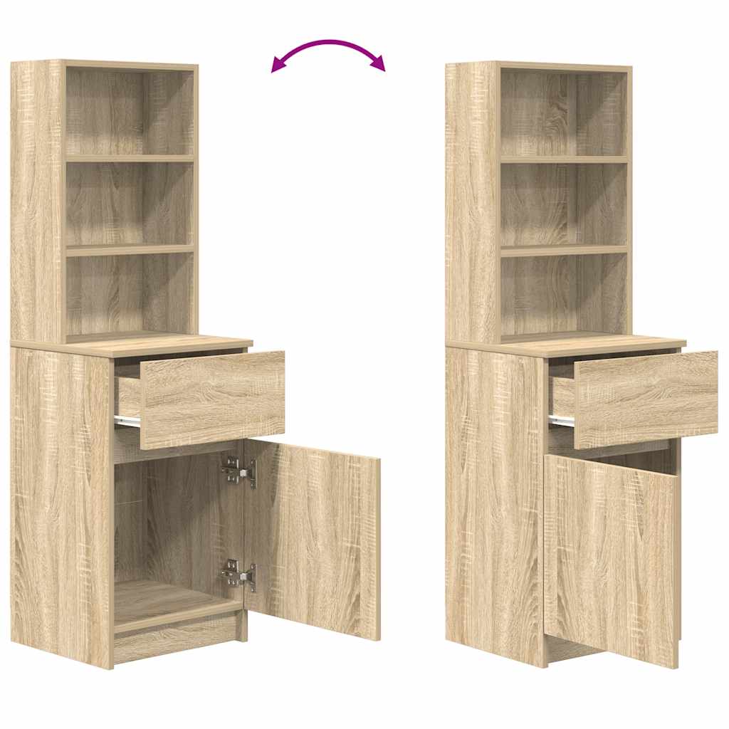 sengebord 39x35x125 cm konstrueret træ sonoma-eg