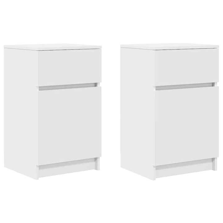 sengeborde 2 stk. 39x35x65 cm konstrueret træ hvid