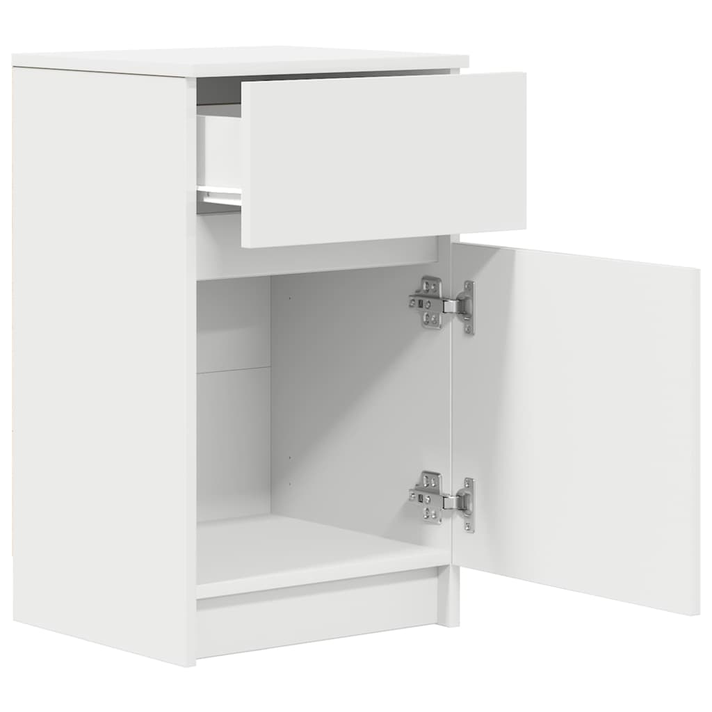 sengeborde 2 stk. 39x35x65 cm konstrueret træ hvid
