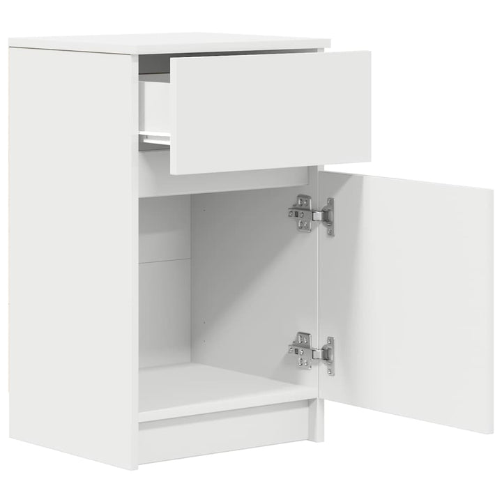 sengeborde 2 stk. 39x35x65 cm konstrueret træ hvid
