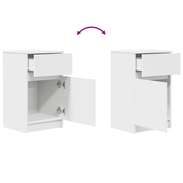 sengeborde 2 stk. 39x35x65 cm konstrueret træ hvid