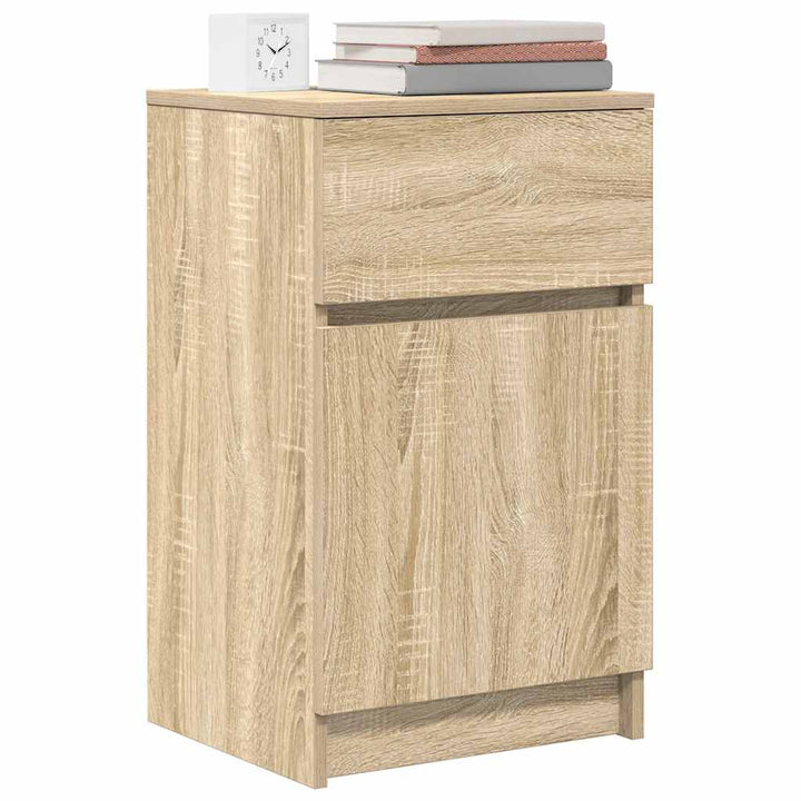sengeborde 2 stk. 39x35x65 cm konstrueret træ sonoma-eg