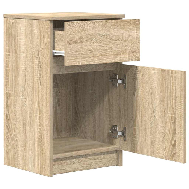 sengeborde 2 stk. 39x35x65 cm konstrueret træ sonoma-eg