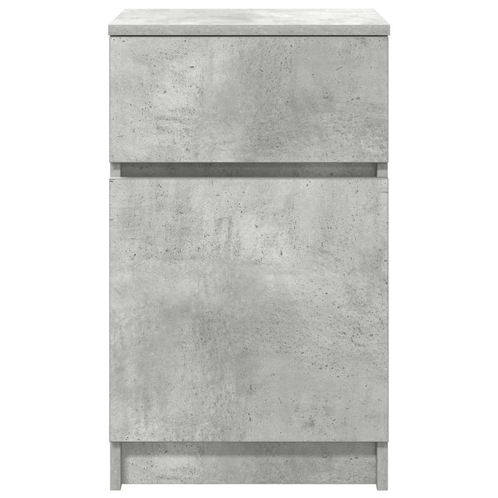 sengeborde 2 stk. 39x35x65 cm konstrueret træ betongrå