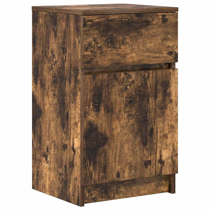 sengeborde 2 stk. 39x35x65 cm konstrueret træ røget egetræ