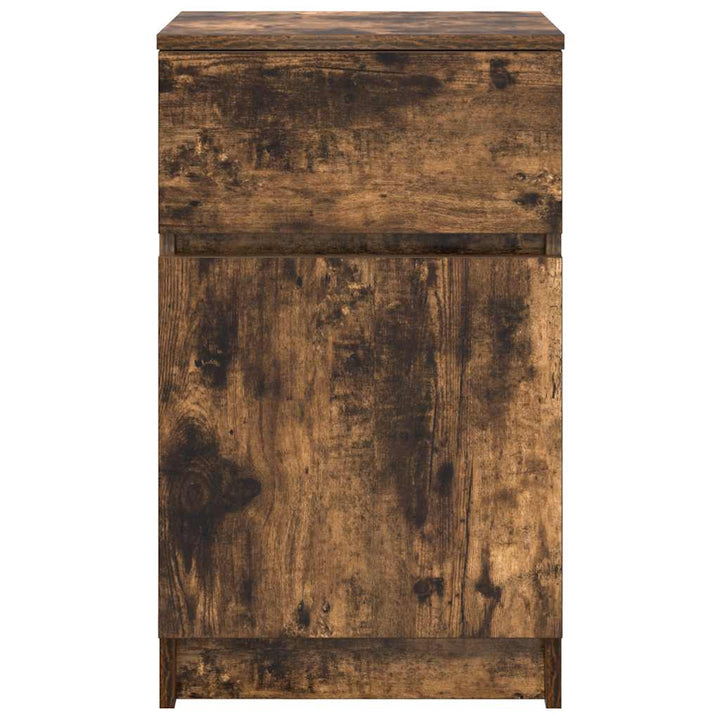 sengeborde 2 stk. 39x35x65 cm konstrueret træ røget egetræ