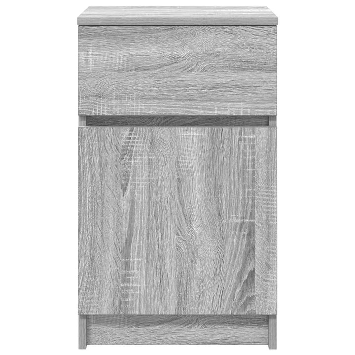 sengeborde 2 stk. 39x35x65 cm konstrueret træ grå sonoma-eg