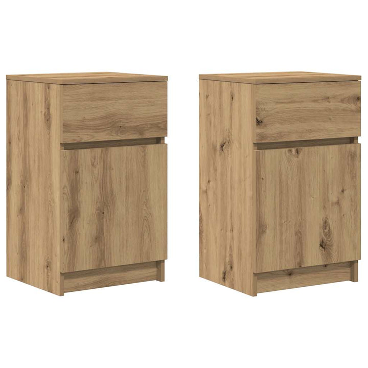 sengeborde 2 stk. 39x35x65 cm konstrueret træ kunsteg