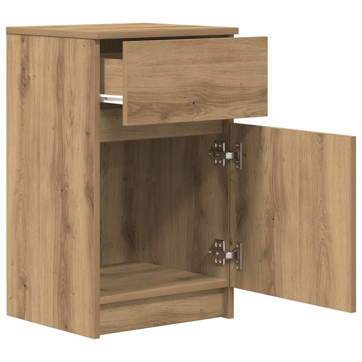 sengeborde 2 stk. 39x35x65 cm konstrueret træ kunsteg