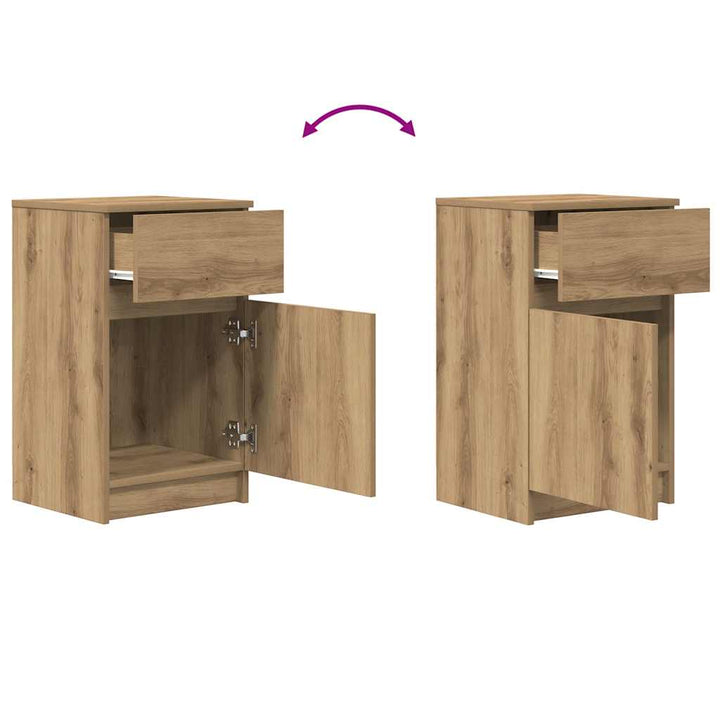 sengeborde 2 stk. 39x35x65 cm konstrueret træ kunsteg