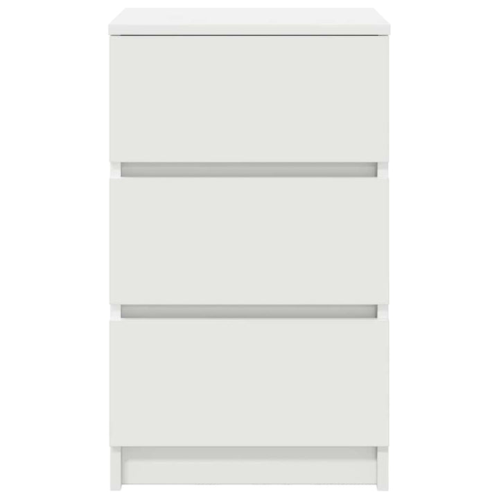 sengebord med 3 skuffer 39x35x65 cm hvid