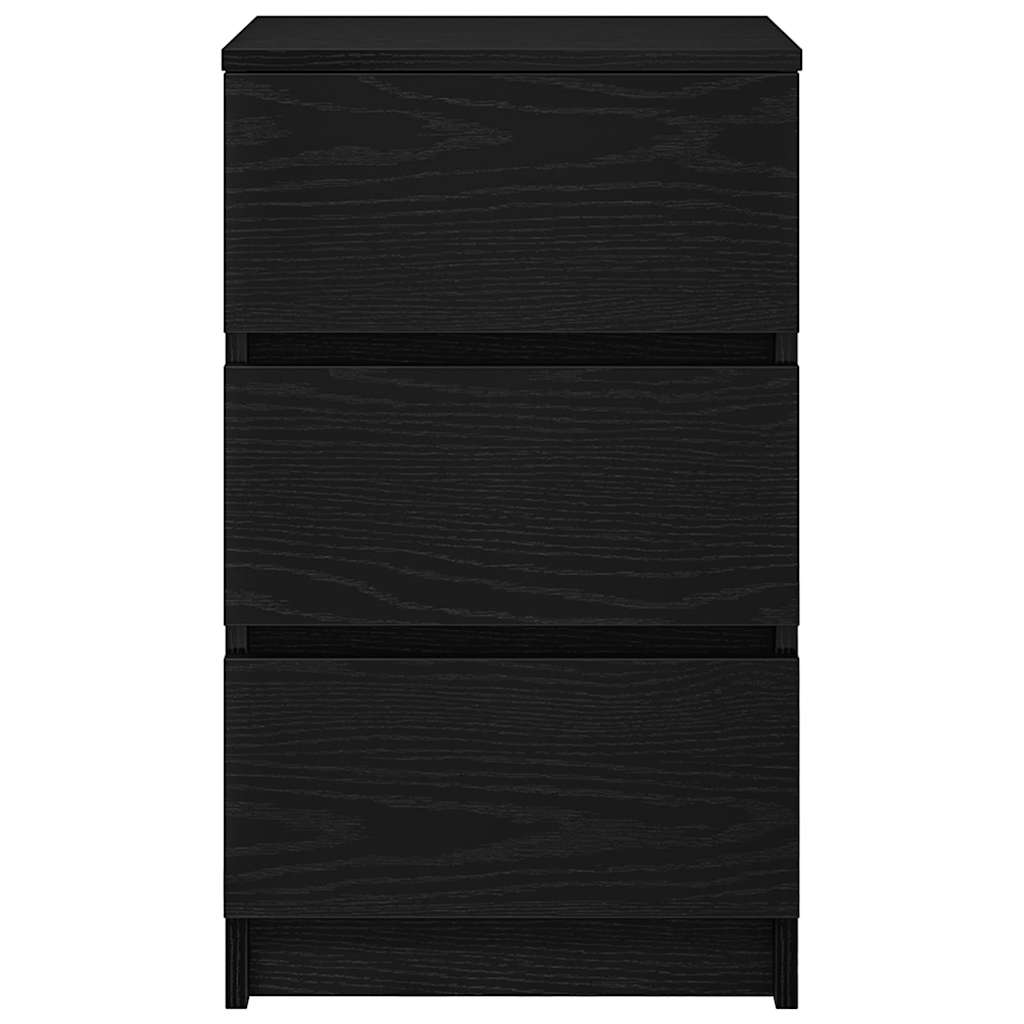 sengeborde med 3 skuffer 2 stk. 39x35x65 cm sort