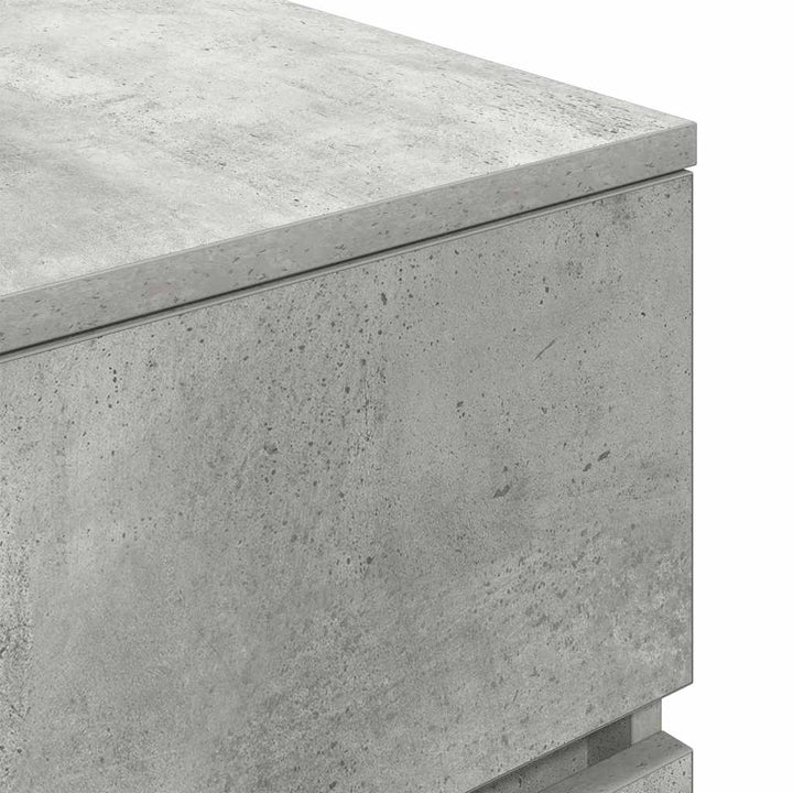 sengebord med 3 skuffer 39x35x65 cm betongrå