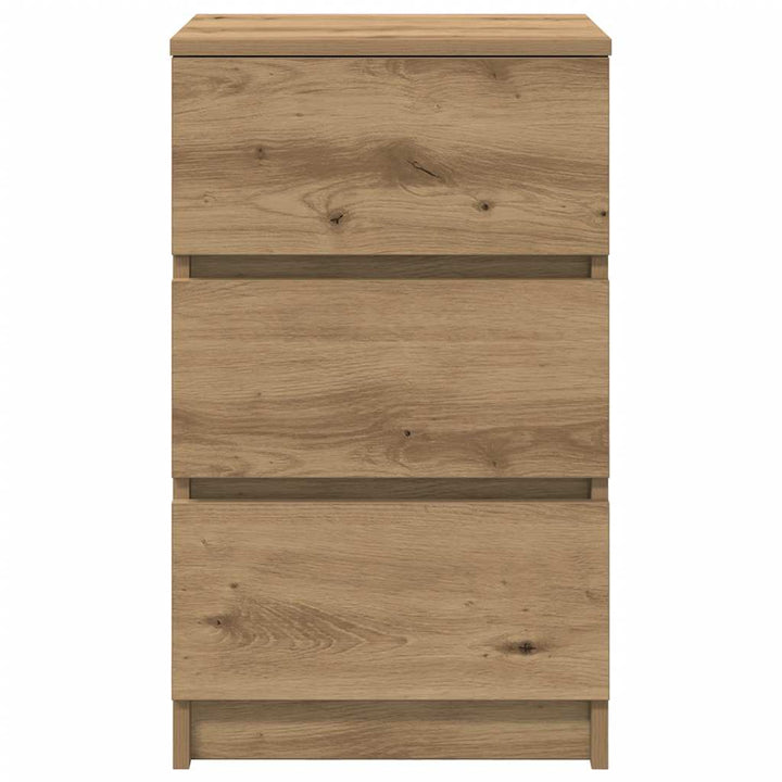 sengebord med 3 skuffer 39x35x65 cm kunsteg