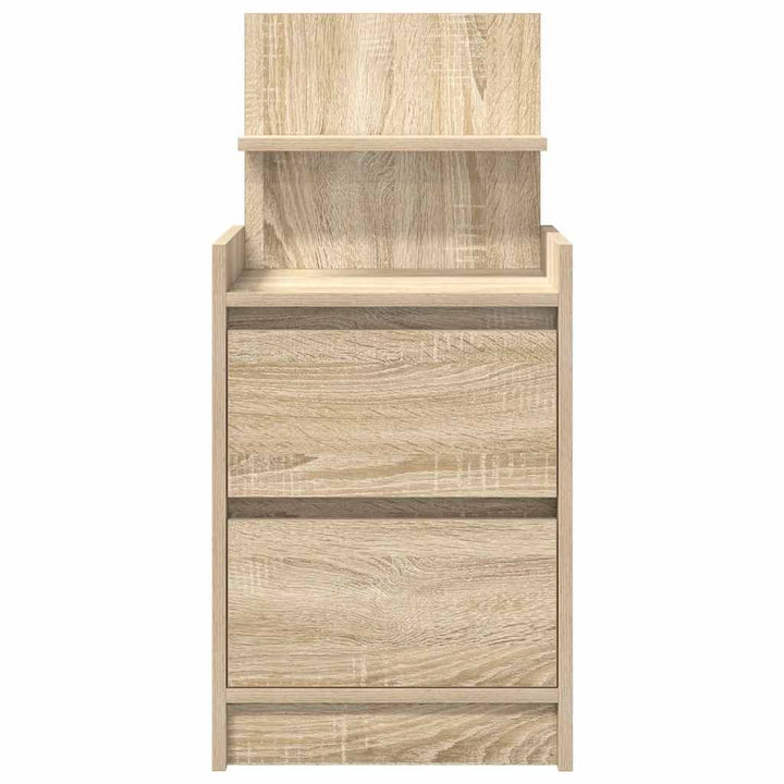 sengebord med 2 skuffer 38x34x80 cm sonoma-eg