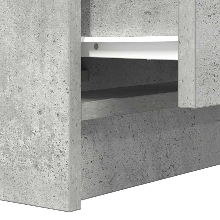 sengebord med 2 skuffer 38x34x80 cm betongrå