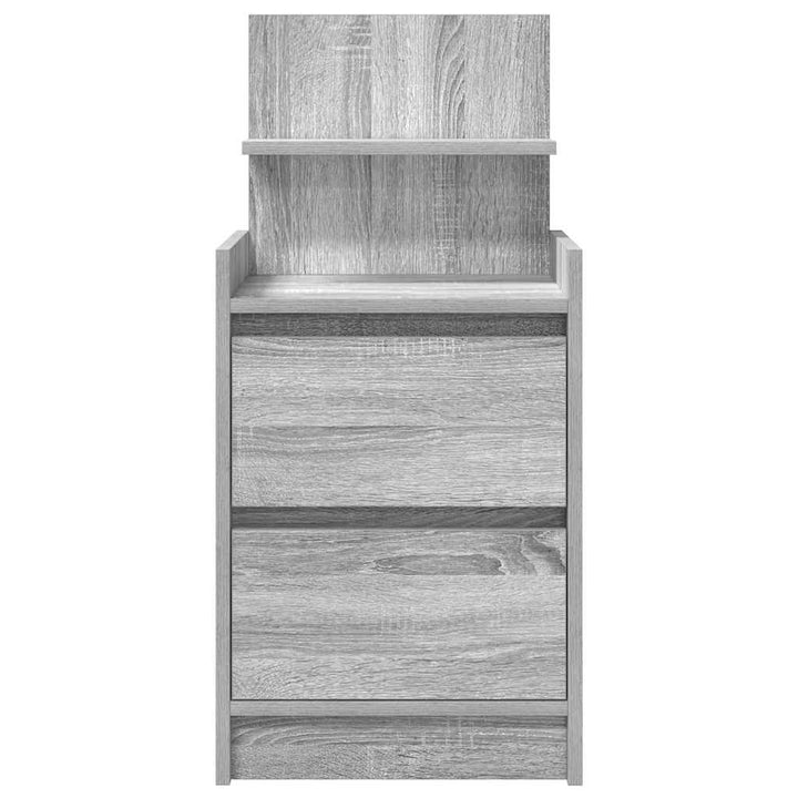 sengebord med 2 skuffer 38x34x80 cm grå sonoma-eg