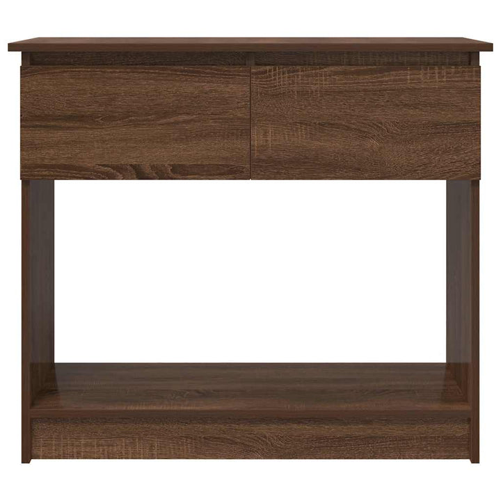 konsolbord med skuffer 85,5x38,5x74,5 cm brun egetræsfarve