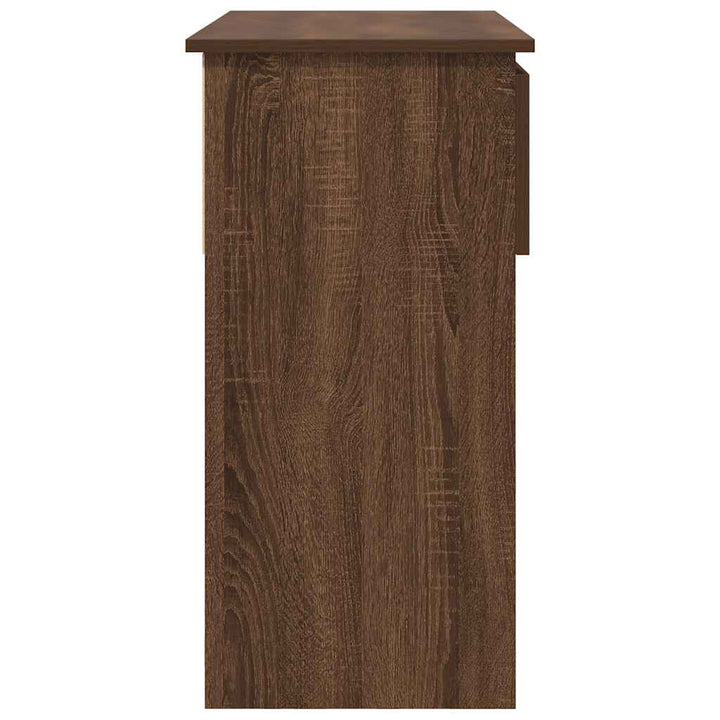 konsolbord med skuffer 85,5x38,5x74,5 cm brun egetræsfarve