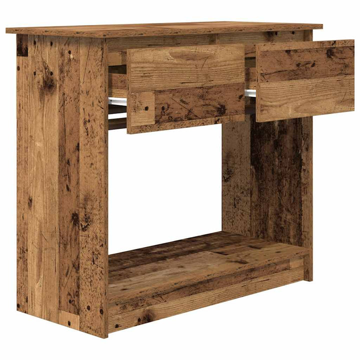 konsolbord med skuffer 85,5x38,5x74,5 cm gammelt træ-look