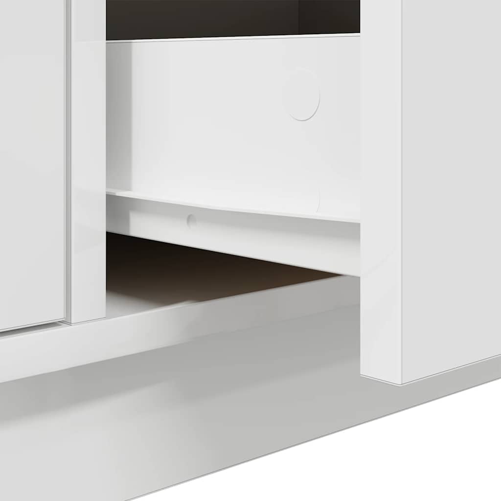 tv-bord med LED-lys 100x41x50 cm hvid