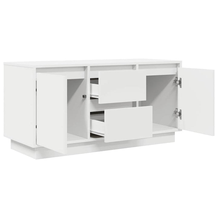 tv-bord med LED-lys 100x41x50 cm hvid