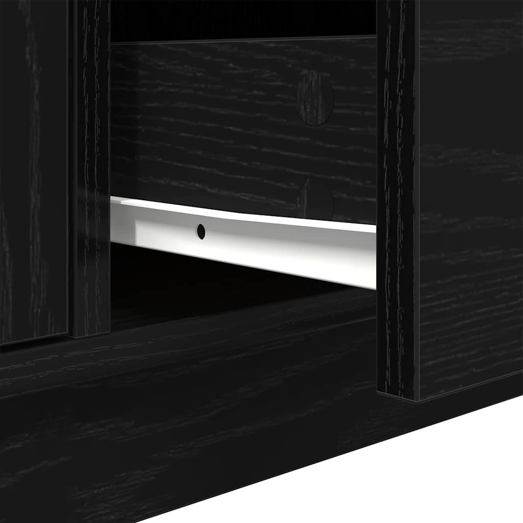 tv-skab med LED-lys 100x41x50 cm sort-eg