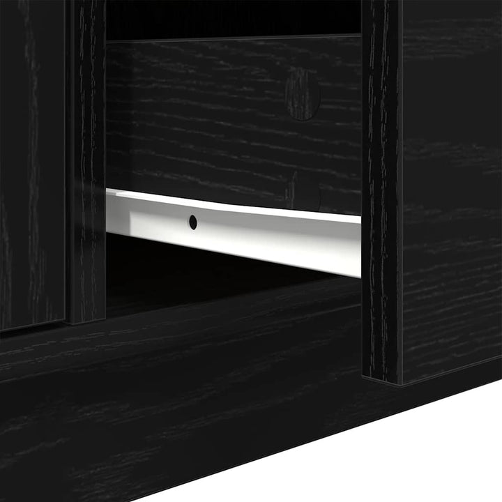 tv-skab med LED-lys 100x41x50 cm sort-eg