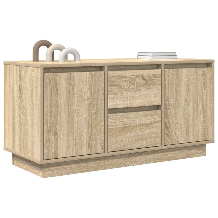 tv-bord med LED-lys 100x41x50 cm sonoma-eg