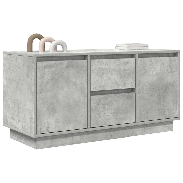 sengebord med LED-lys 100x41x50 cm betongrå