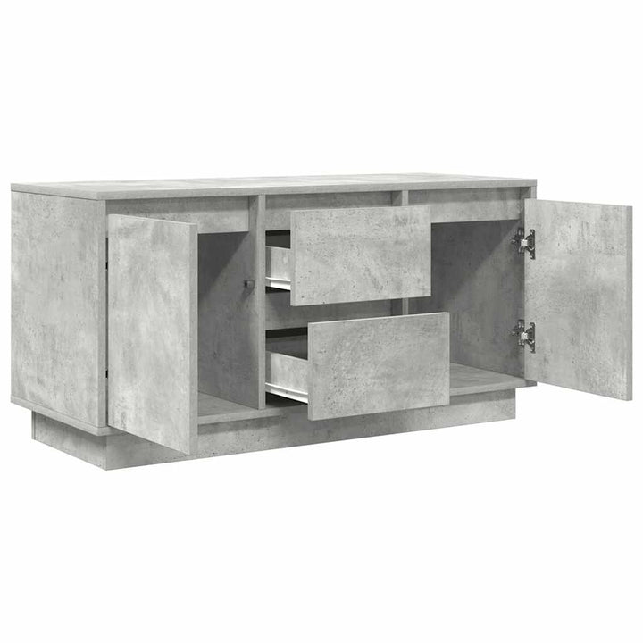 sengebord med LED-lys 100x41x50 cm betongrå