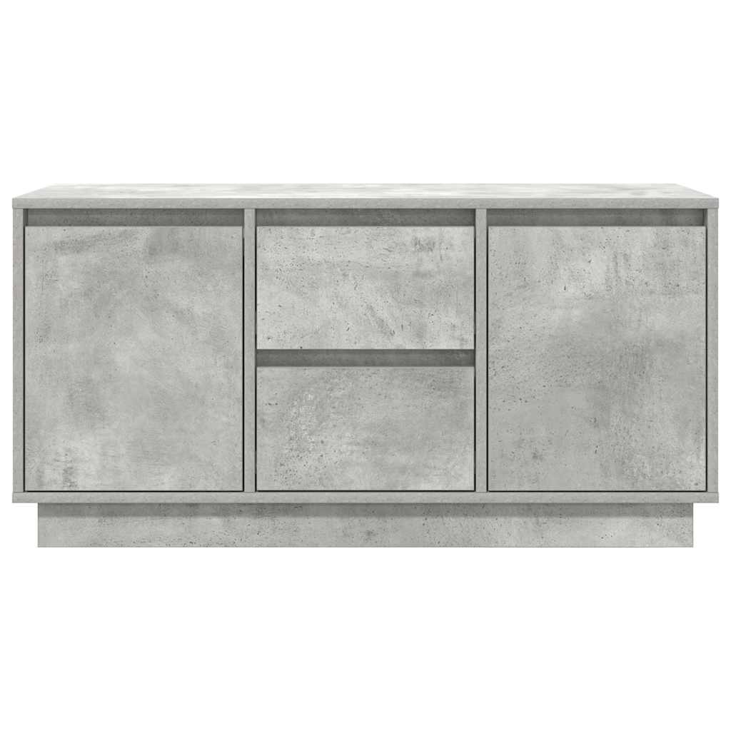 sengebord med LED-lys 100x41x50 cm betongrå