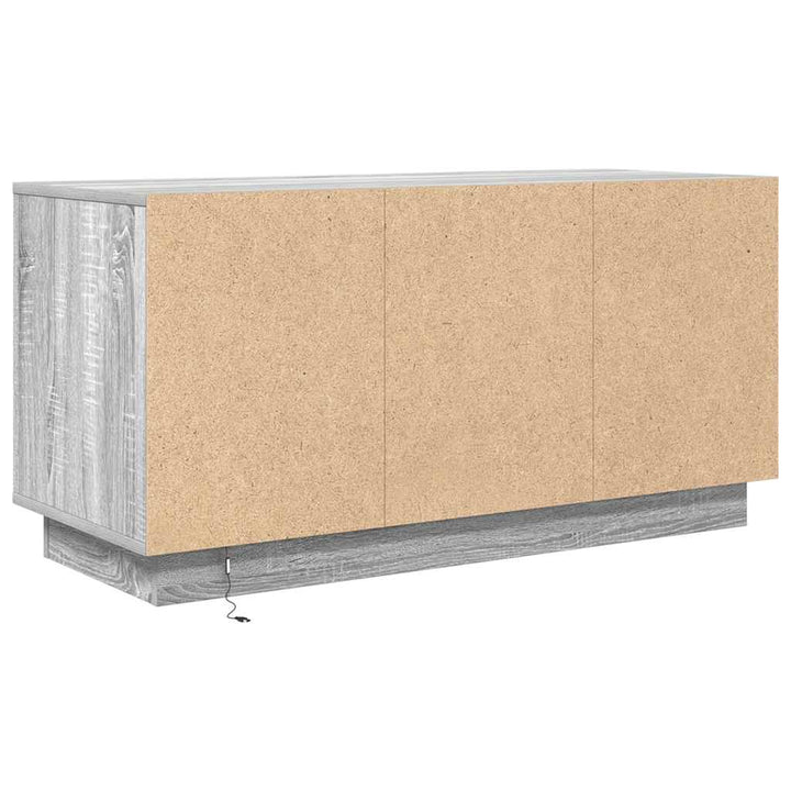 tv-bord med LED-lys 100x41x50 cm grå sonoma-eg