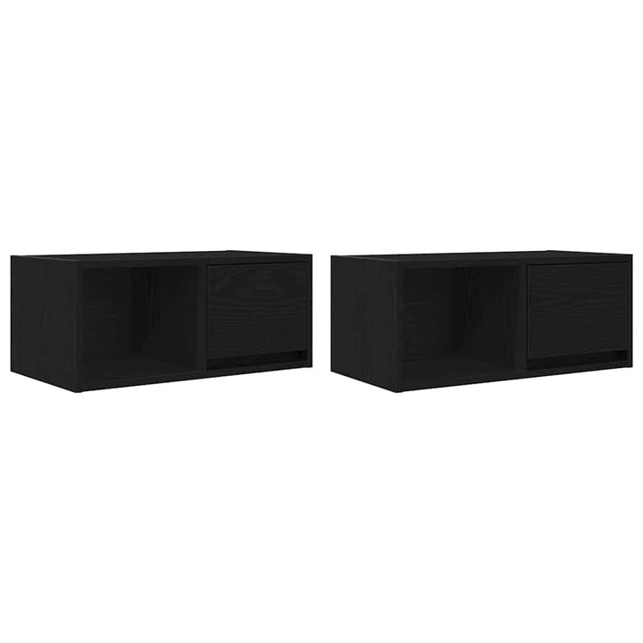 tv-borde 2 stk. 60x31x25,5 cm konstrueret træ sort egetræsfarve