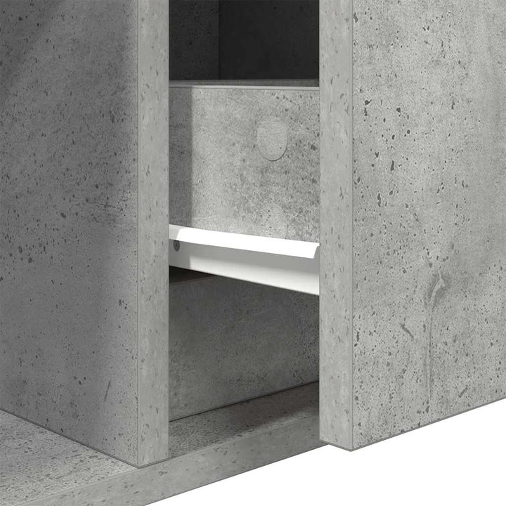 tv-borde 2 stk. 80x31x25,5 cm konstrueret træ betongrå